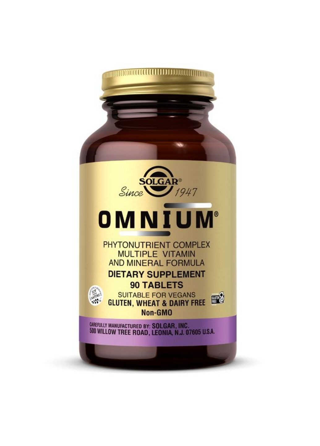 Вітаміни та мінерали Omnium Phytonutrient Complex Multiple Vitamin and Mineral Formula, 90 таблеток Solgar (295898443)