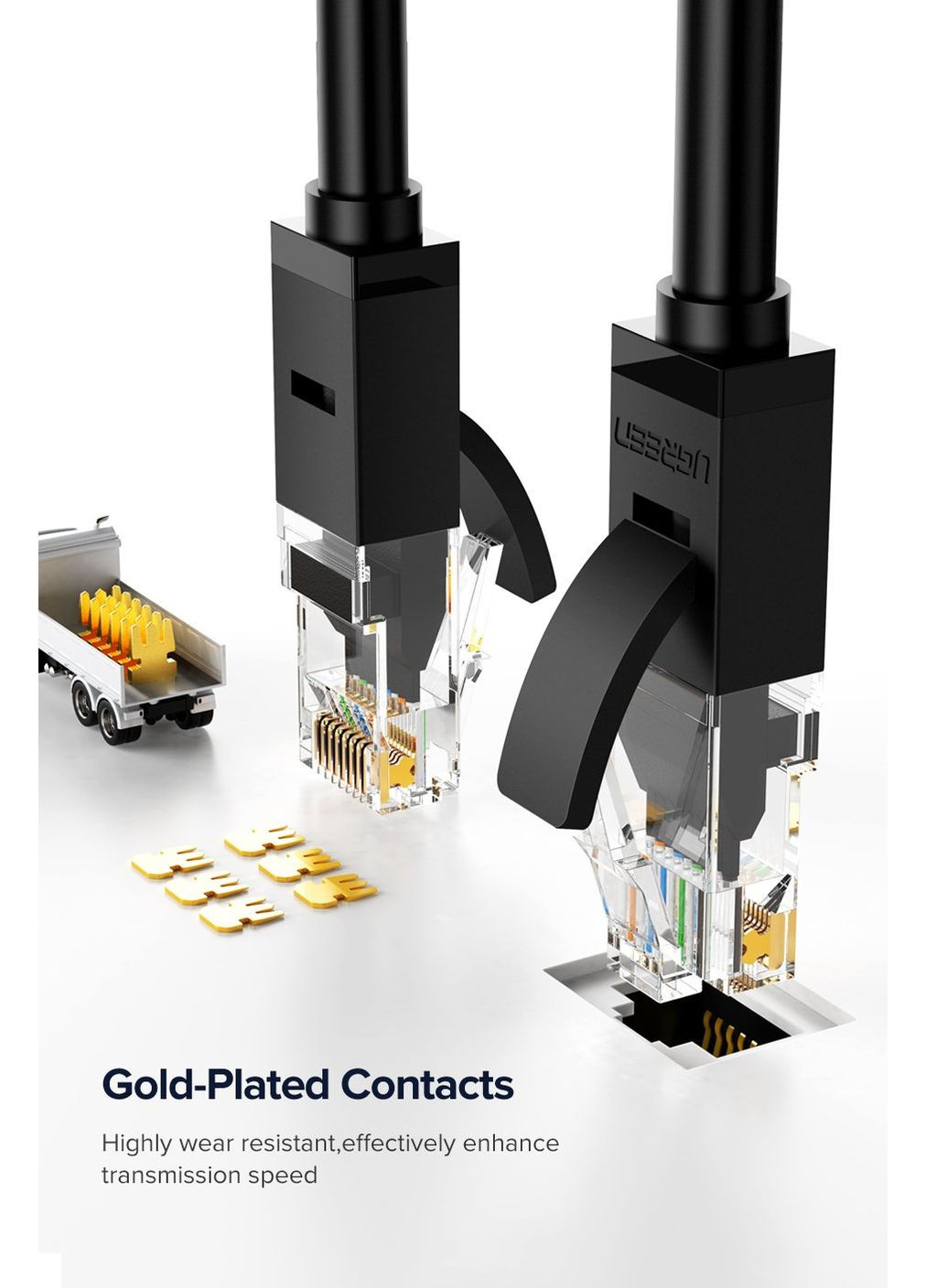 Кабель Cat 6 U/UTP Lan Cable 1m (Черный)(UGR-20159) (UGR-20159) Ugreen NW102 (372685710)