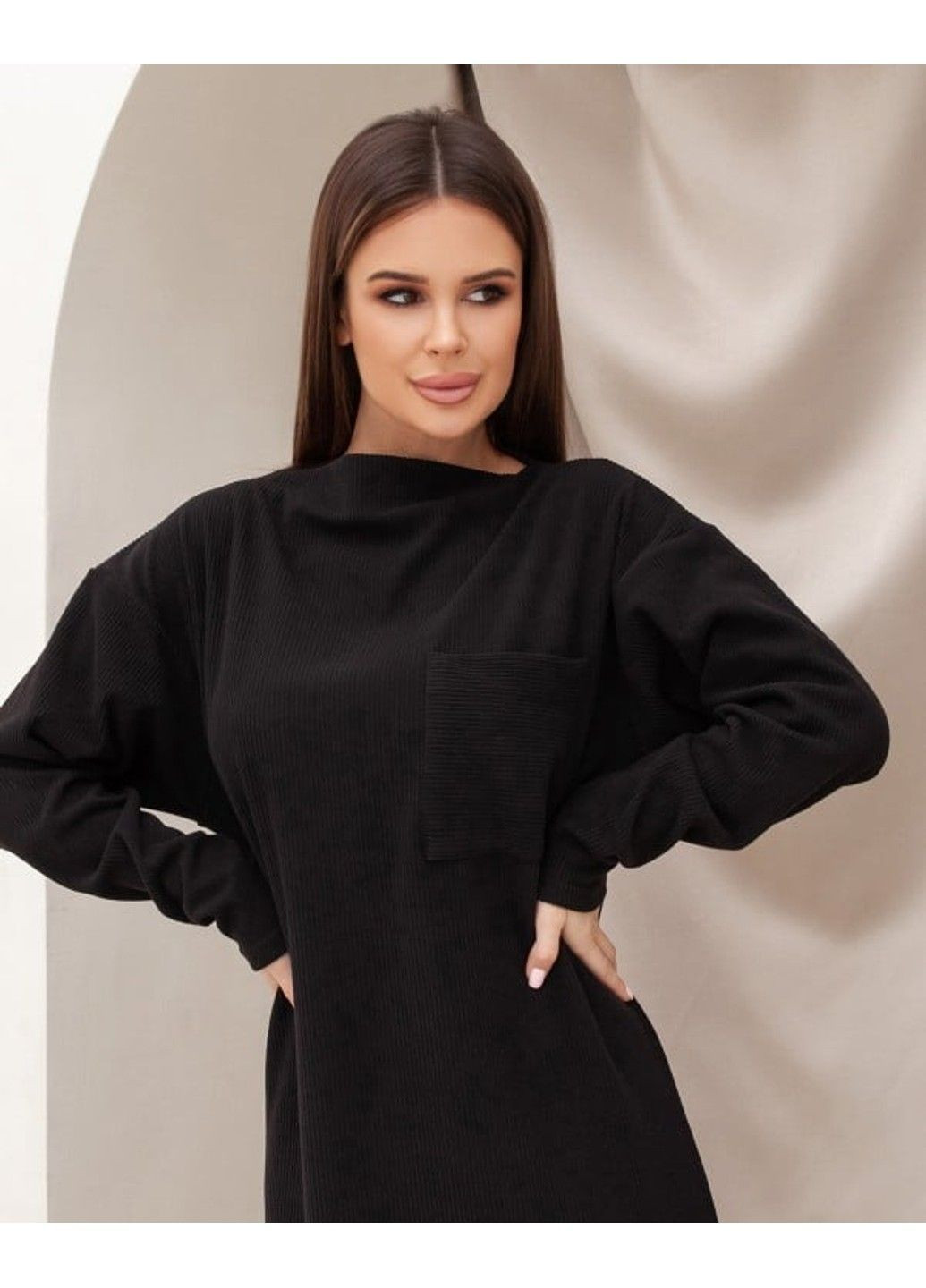 Чорна повсякденний сукня 14428 чорний ISSA PLUS