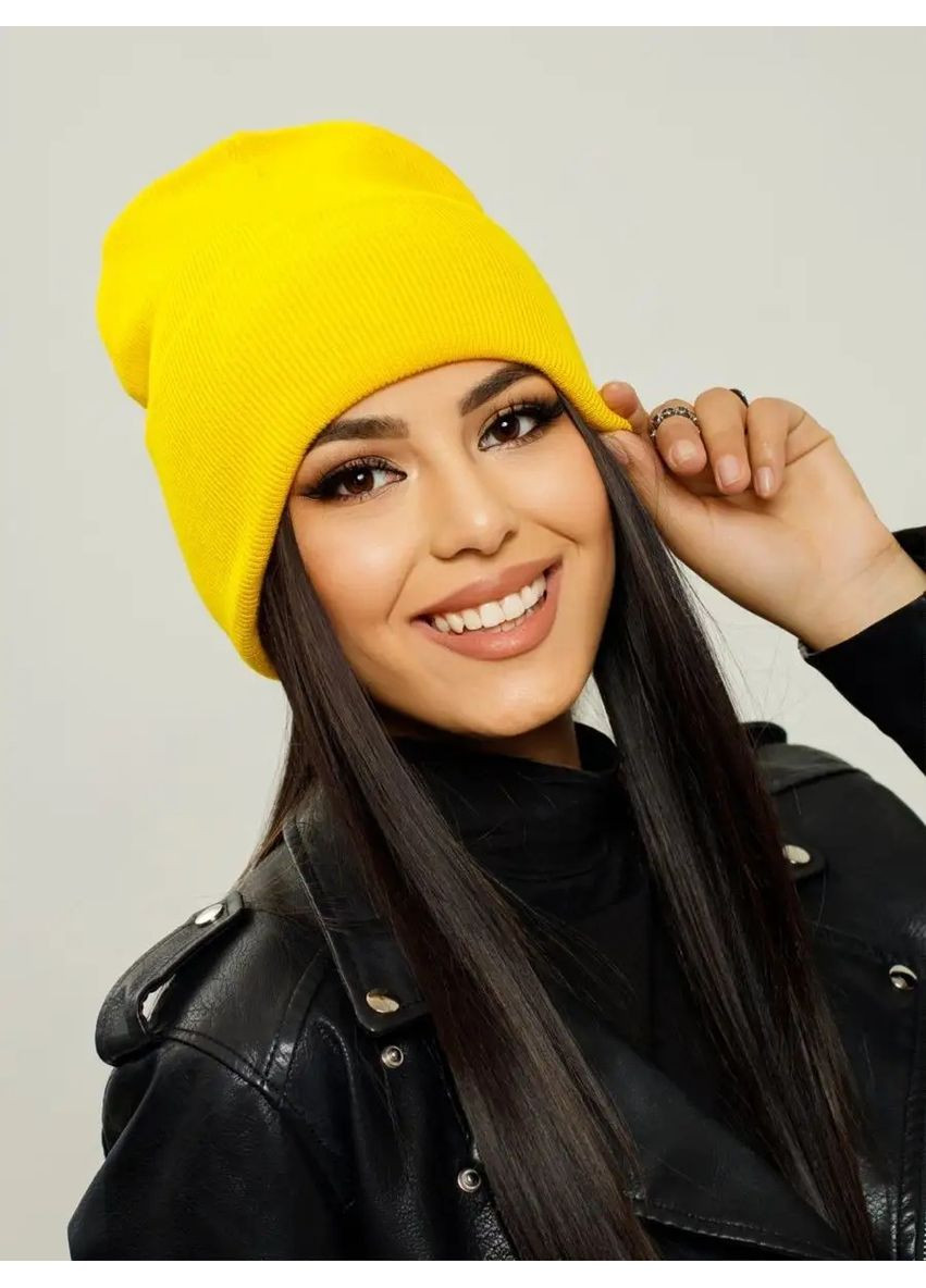 Молодіжна двошарова шапка біні лонг No Brand Шапка біні лонг лопата (362411544)