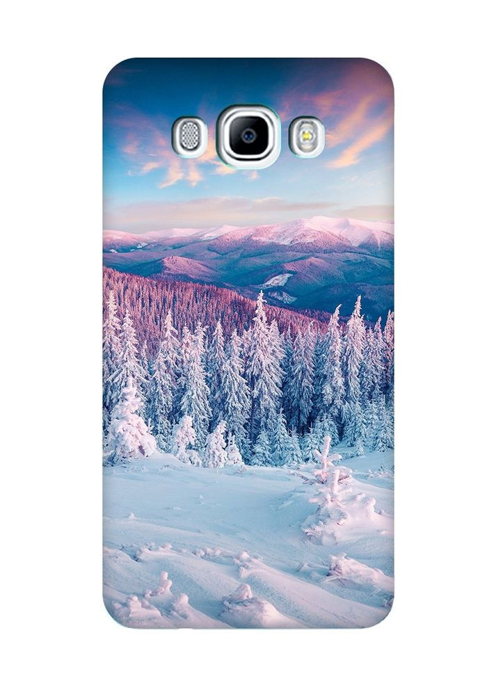 Чехол с бирюзовыми боками на Samsung Galaxy J7(2016) J710:: Зимние горы (принт 163) Creative (360701233)