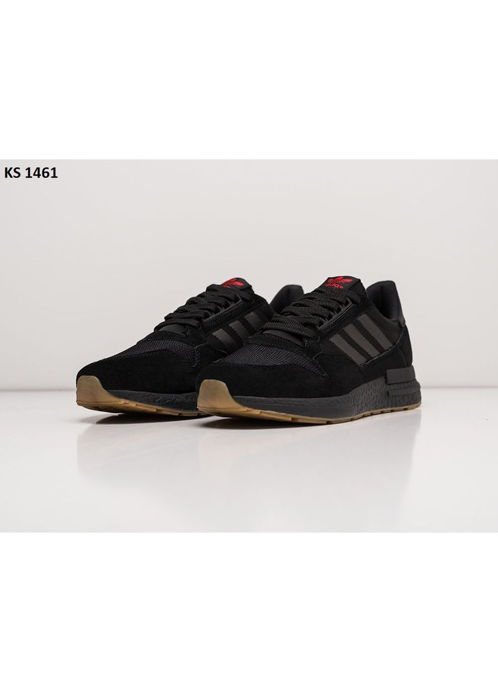 Чорні Осінні кросівки чоловічі adidas originals zx500 rm completely black адідас No Brand