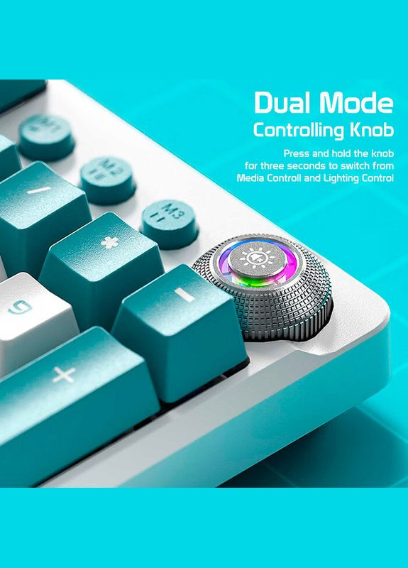 Клавіатура F2088 PRO + 9 Orange keys KRGD Blue EN/UA White/Blue (6948391234908) Aula (306581062)