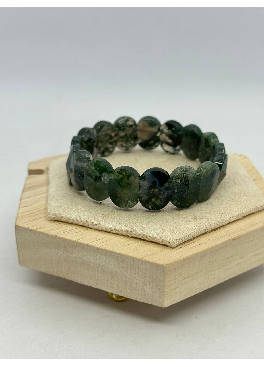 Браслет з мохового агату 15*11 мм 16 см Зелений No Brand (372467981)