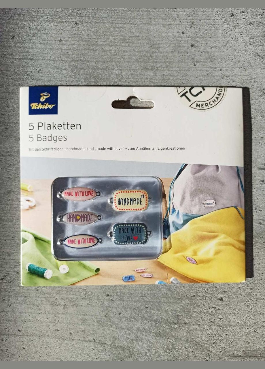 Плакетки Handmade и With love, 5 шт Tchibo (338881224)