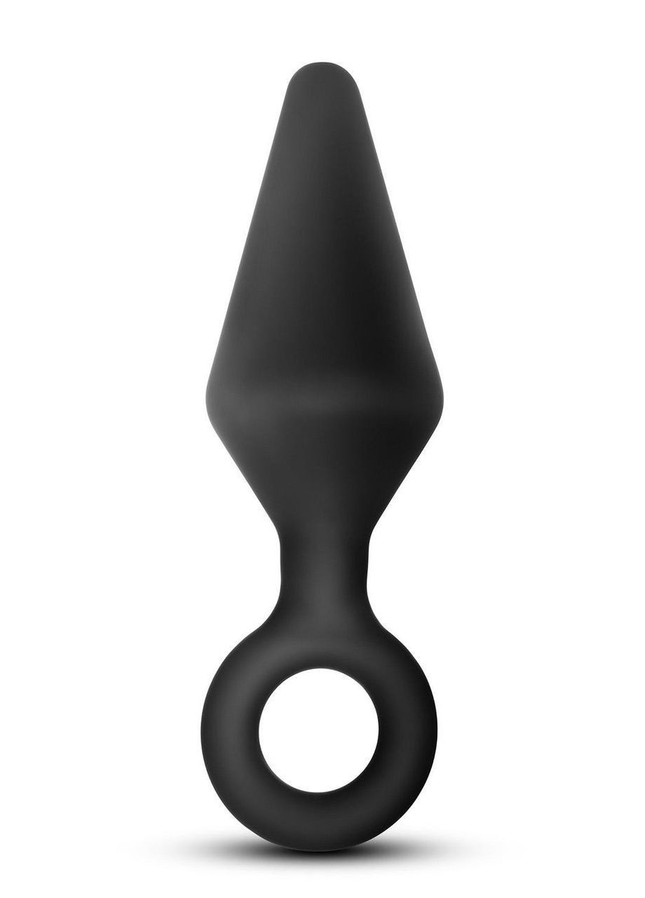 Анальная пробка с кольцом-стоппером L Anal Adventures, силиконовая, черная, 13.3 х 3.8 см Blush (294181588)