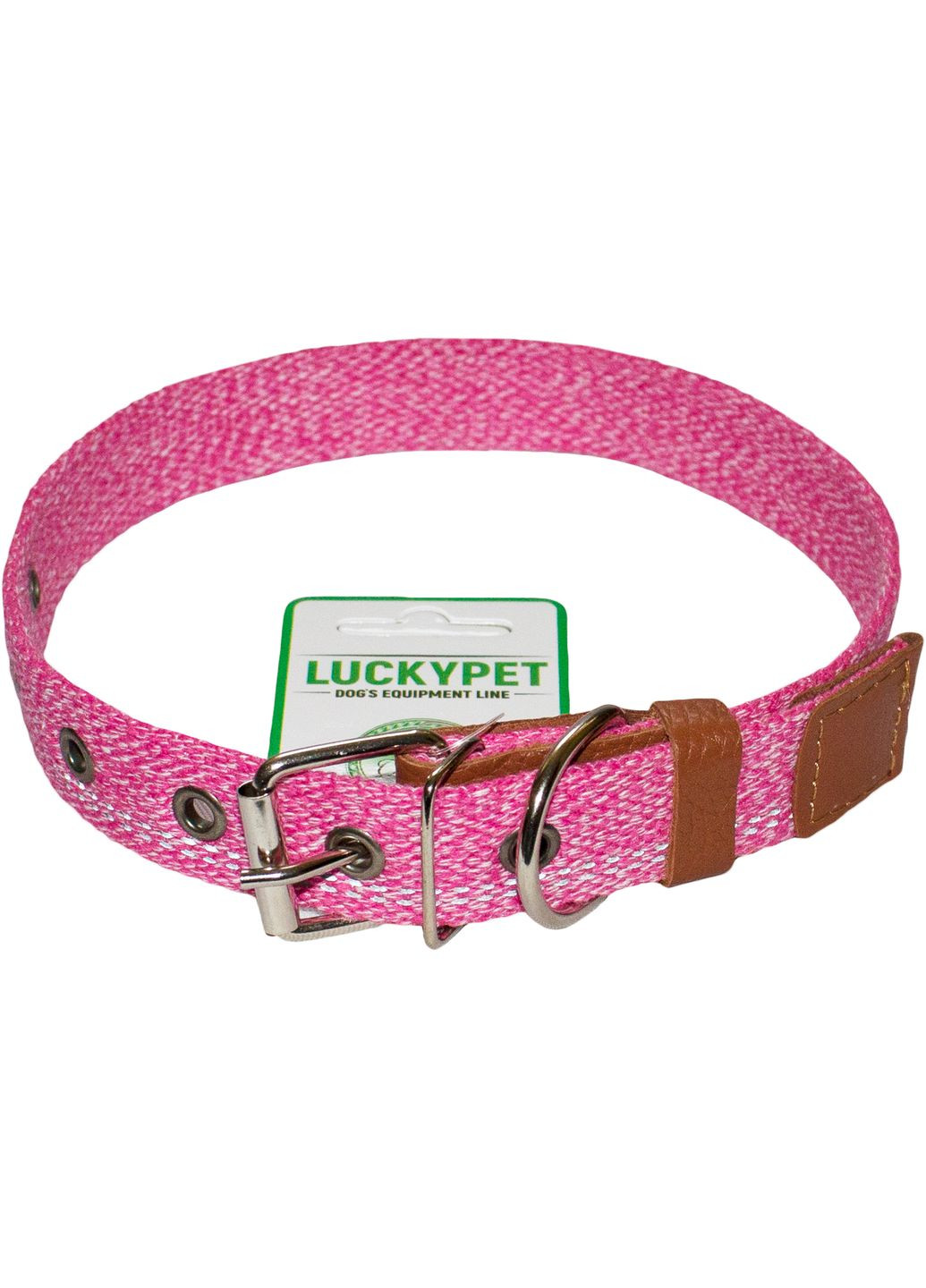 Ошейник светоотражающий одинарный "MELANGE" 20 мм (30-40) Розовый (4820268550811) Lucky Pet (322328700)