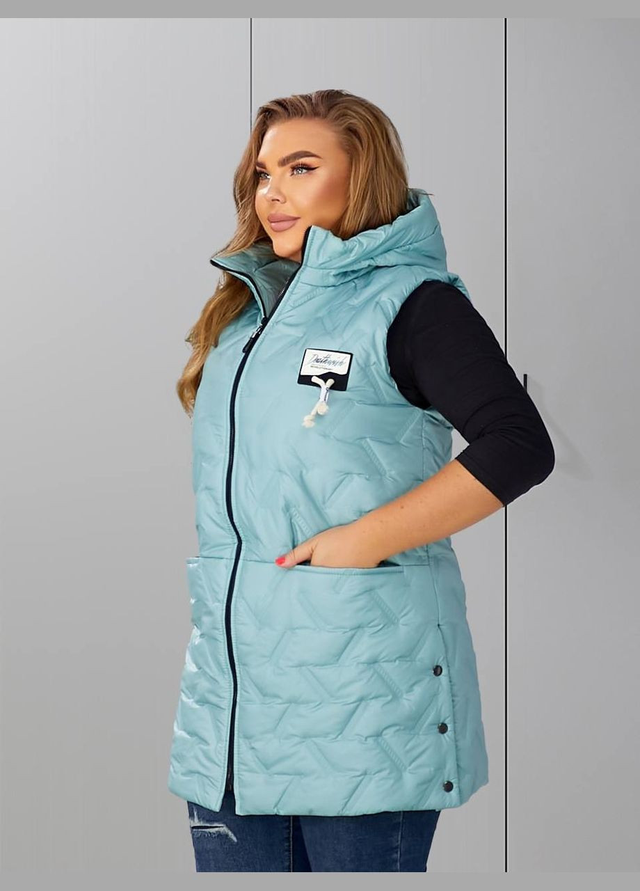 Женская жилетка с капюшоном цвет черный New Trend (304646813)