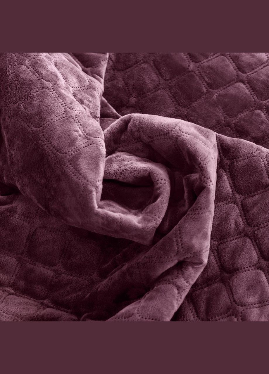 Покрывало Велюровое мягкое Бордовое размер 240х260 см ромб/круглый ТЕП (323645243)