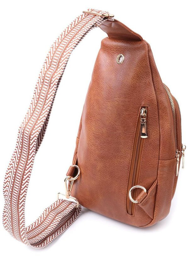 Сумка жіноча планшет для документів рюкзак слінг в дорогу сумочка для телефону Рудий 34719 Vintage (332612597)