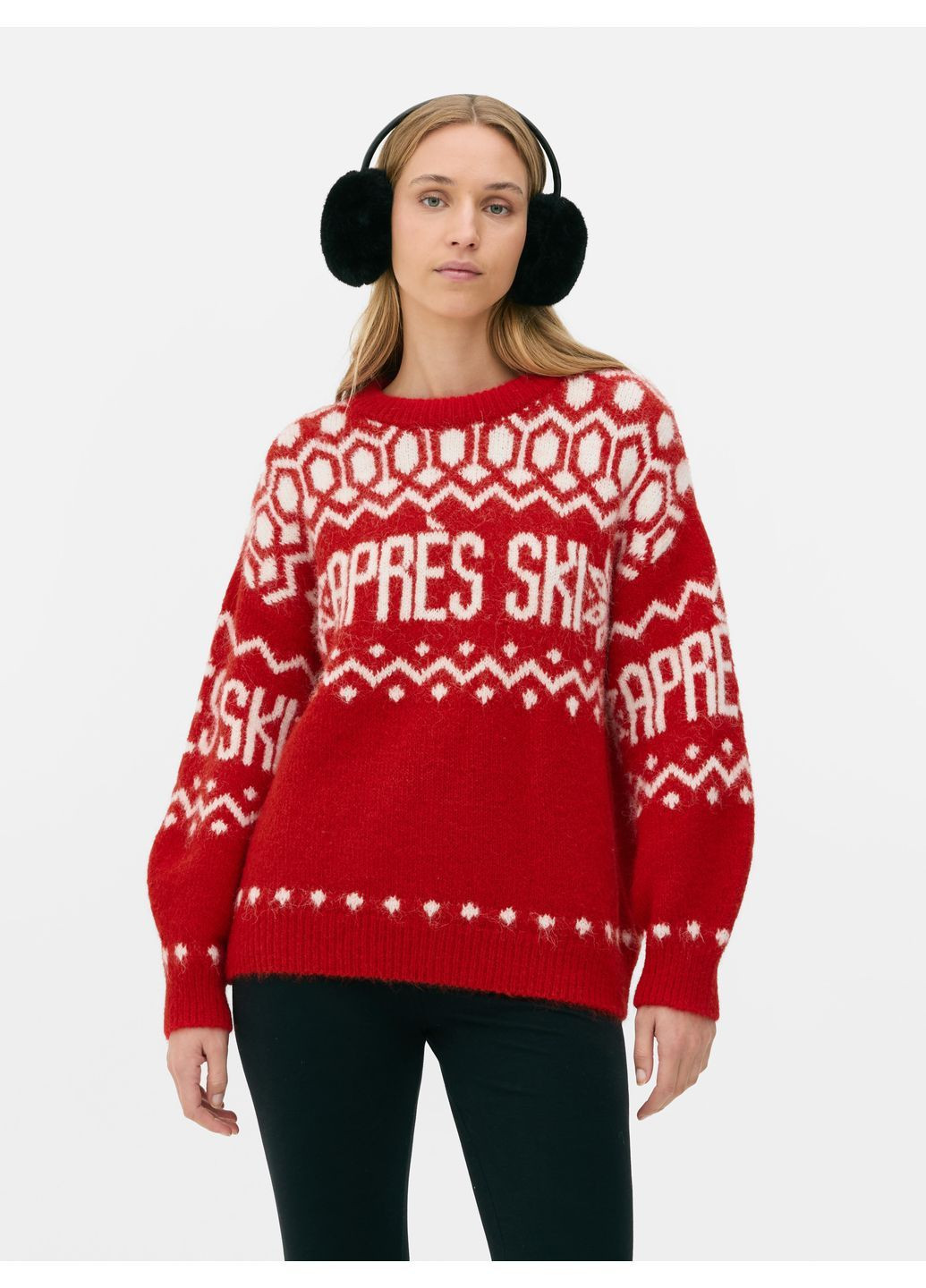 Червоний джемпер зима,червоний білий, Primark