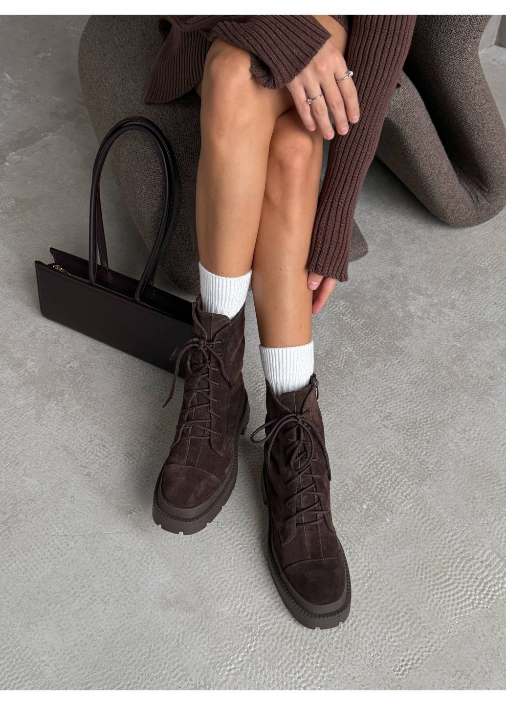 Зимние зимние замшевые ботинки Helen из натуральной замши