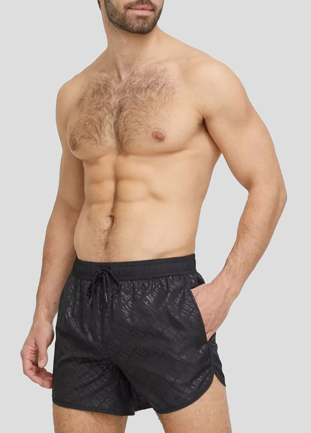 Черные пляжные шорты с монограммой Dirk Bikkembergs (292012595)