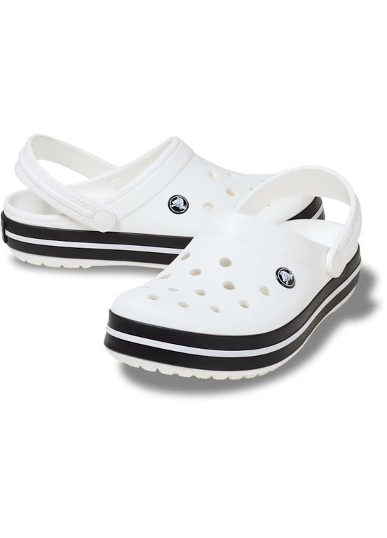 Черно-белые кроксы clog white/white/black 11016 Crocs
