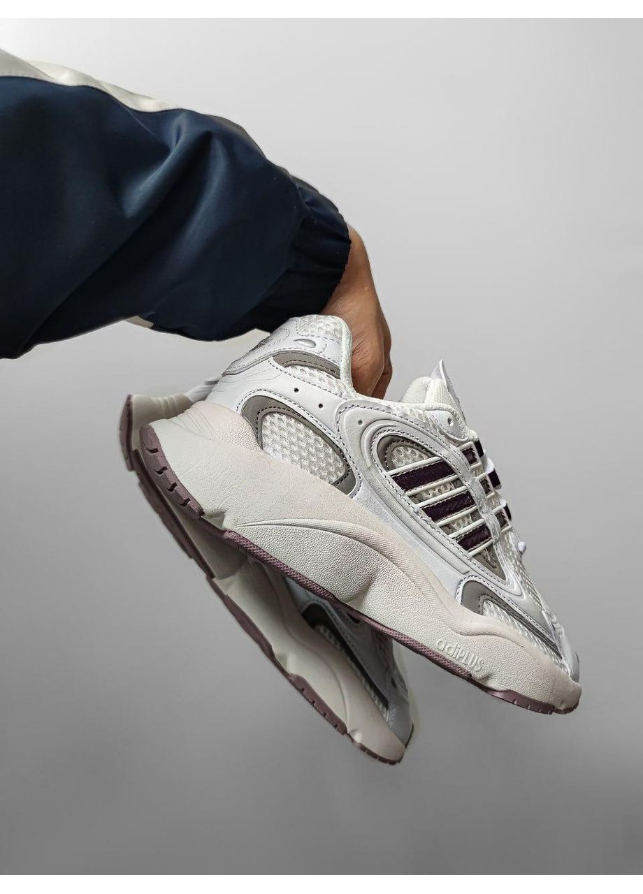 Білі Осінні кросівки чоловічі adidas ozmillen beige / violet адідас озміллен No Brand