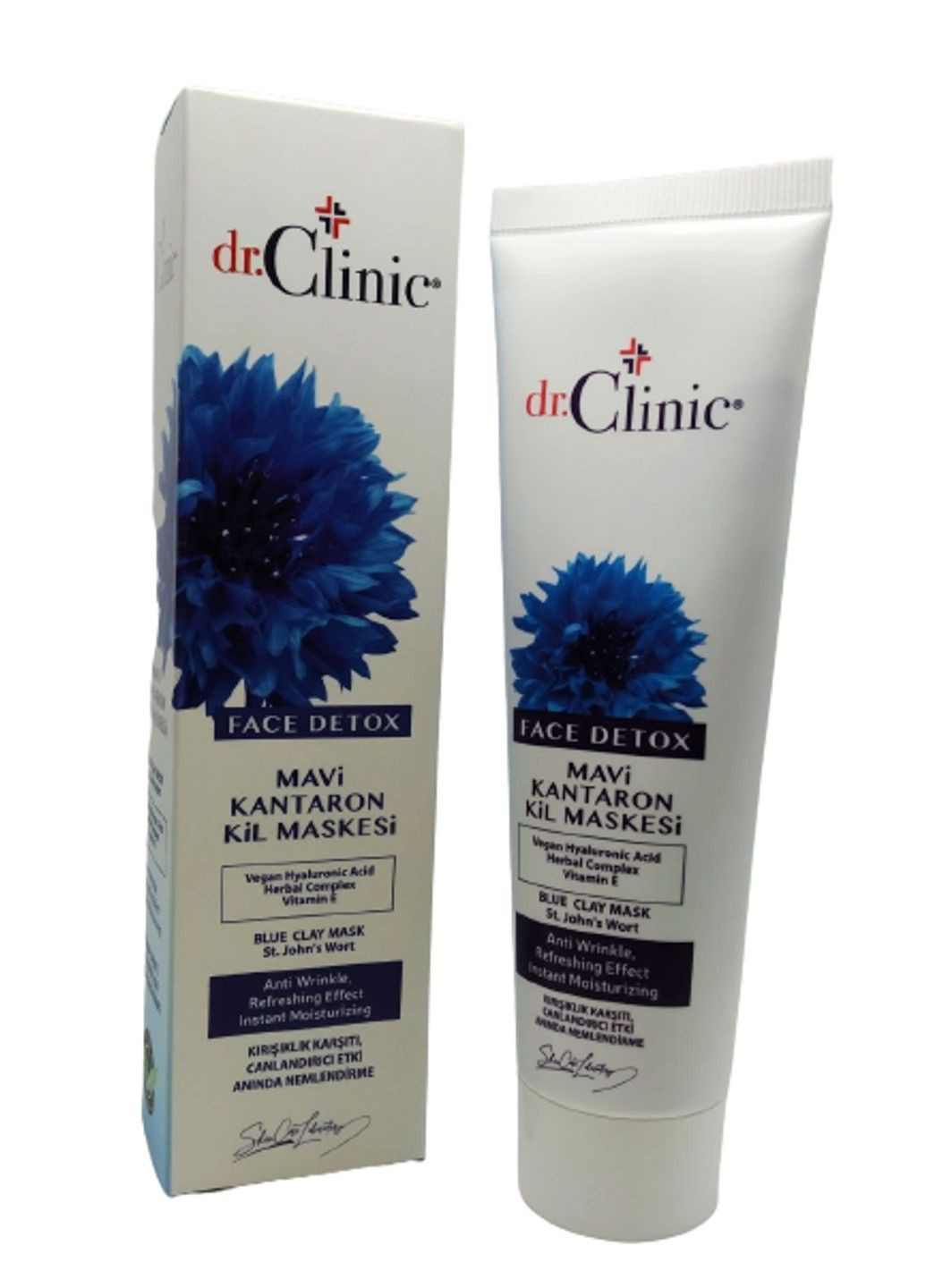 Каолінова маска для обличчя з волошкою 100 мл dr.Clinic (316701588)