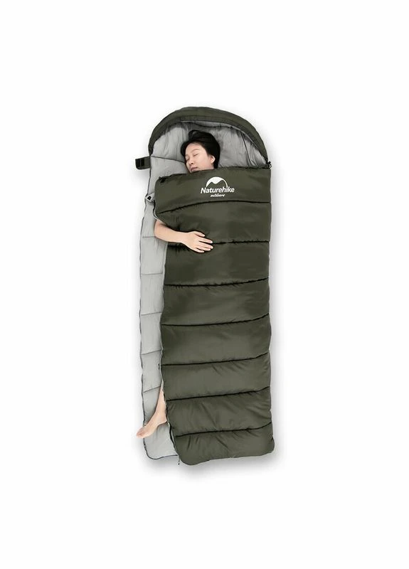 Спальник з капюшоном U350 NH20MSD07, (1°C), правий, зелений Naturehike (386211185)
