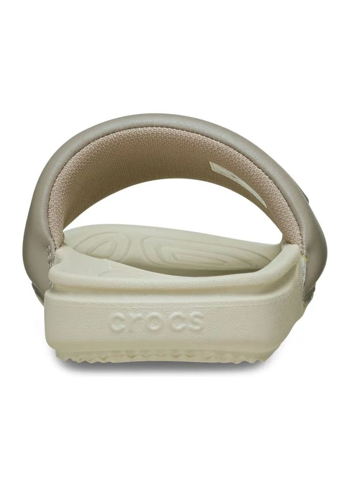 Бежевые шлепанцы Crocs с тиснением, с логотипом