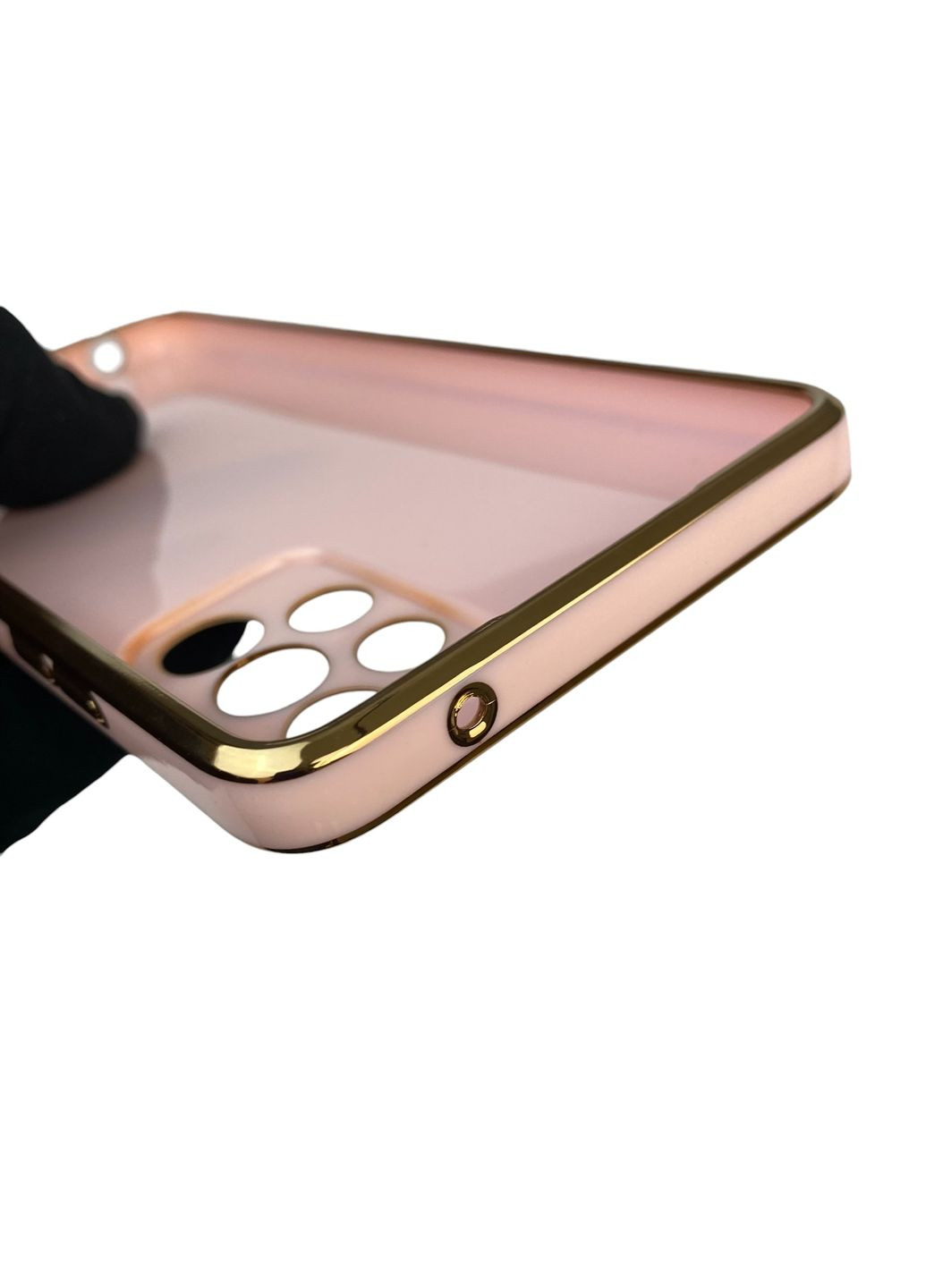 Чехол для Galaxy A52 4G SM-A525 с защитой камеры с золотой окантовкой на самсунг а52 пудровый gs1 Samsung (366231835)