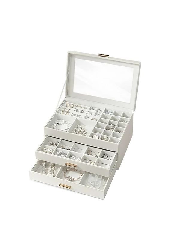 Шкатулка SP-01223 для украшений и ювелирных изделий трехуровневая 26,5*18*13,5 см White Casegrace (360456809)