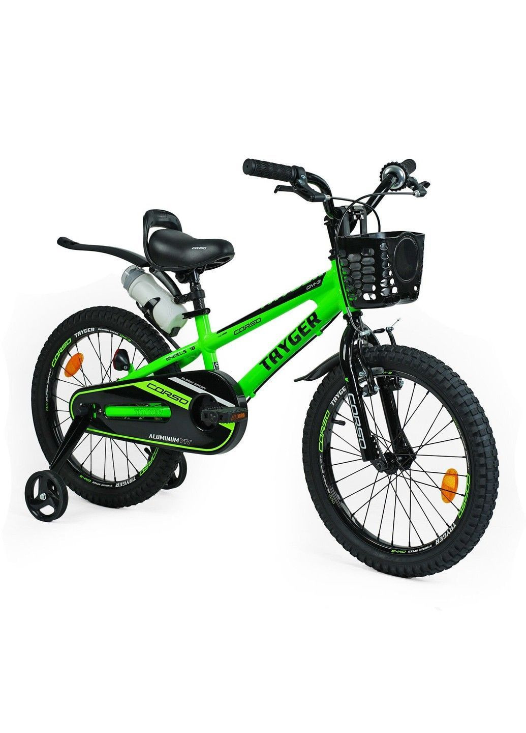 Дитячий двоколісний велосипед Tayger 18″ з алюмінієвою рамою, ручним гальмом Corso (364237541)