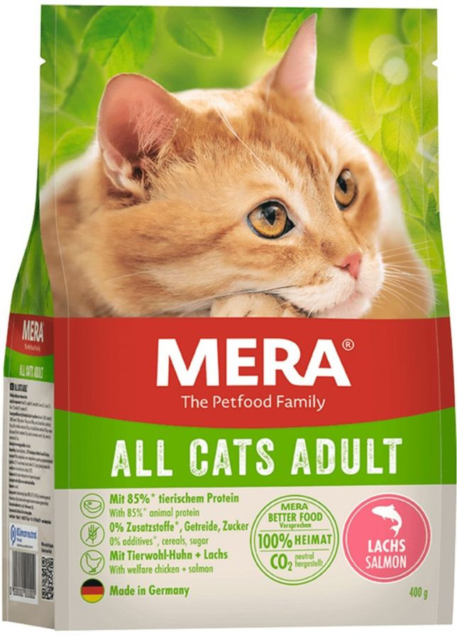 Сухой корм для взрослых котов Cats All Adult Salmon (Lachs) всех пород с лососем 400 г (4025877385148) Mera (307981434)
