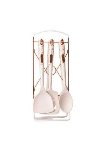 Набір кухонного приладдя на підставці 6 шт. Білий мармур (YRUR3) TS Kitchen (322904468)