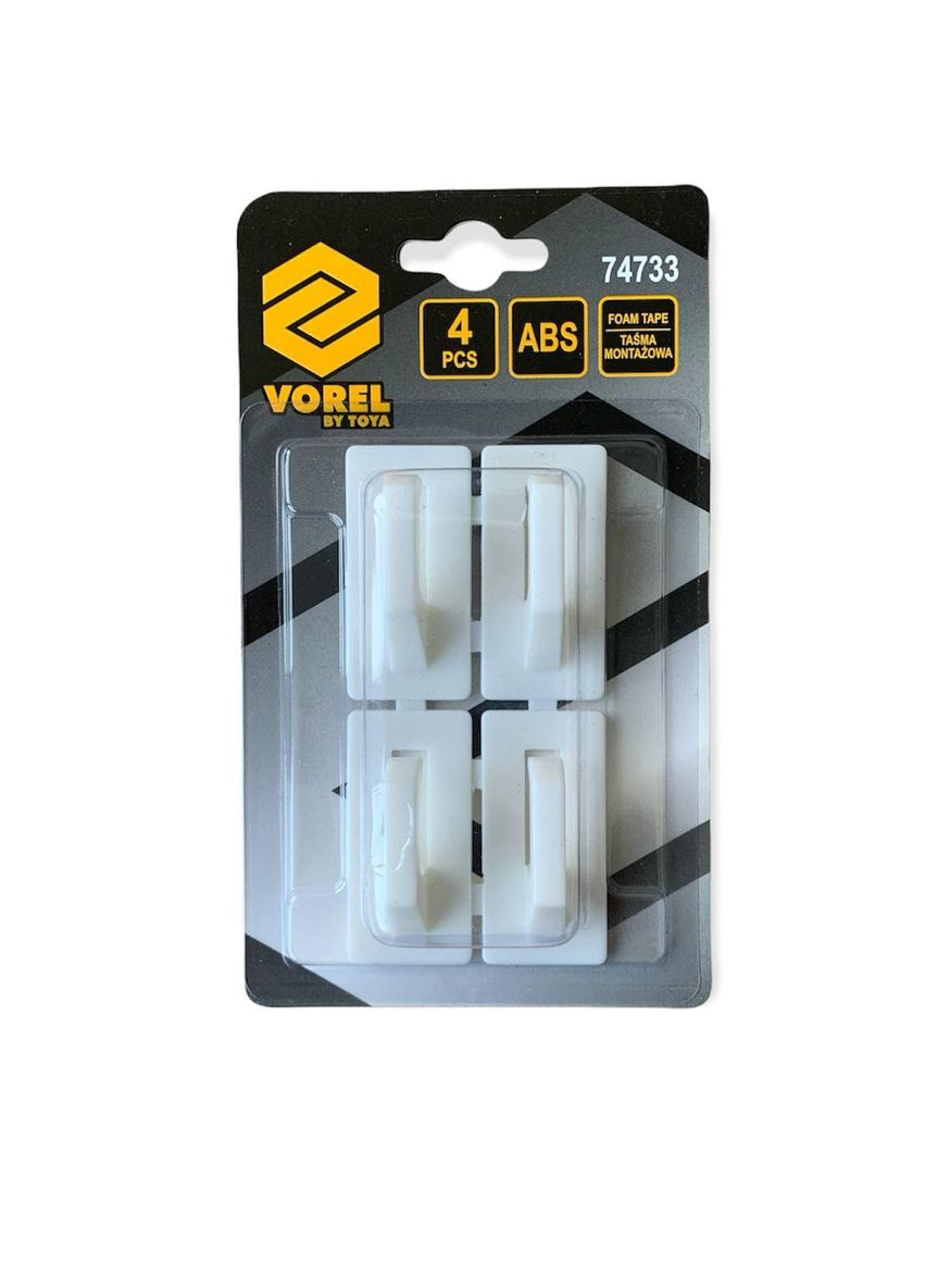 Крючки для полотенец, ключей и одежды самоклеящиеся набор 4 шт (белые) VOREL (333828826)