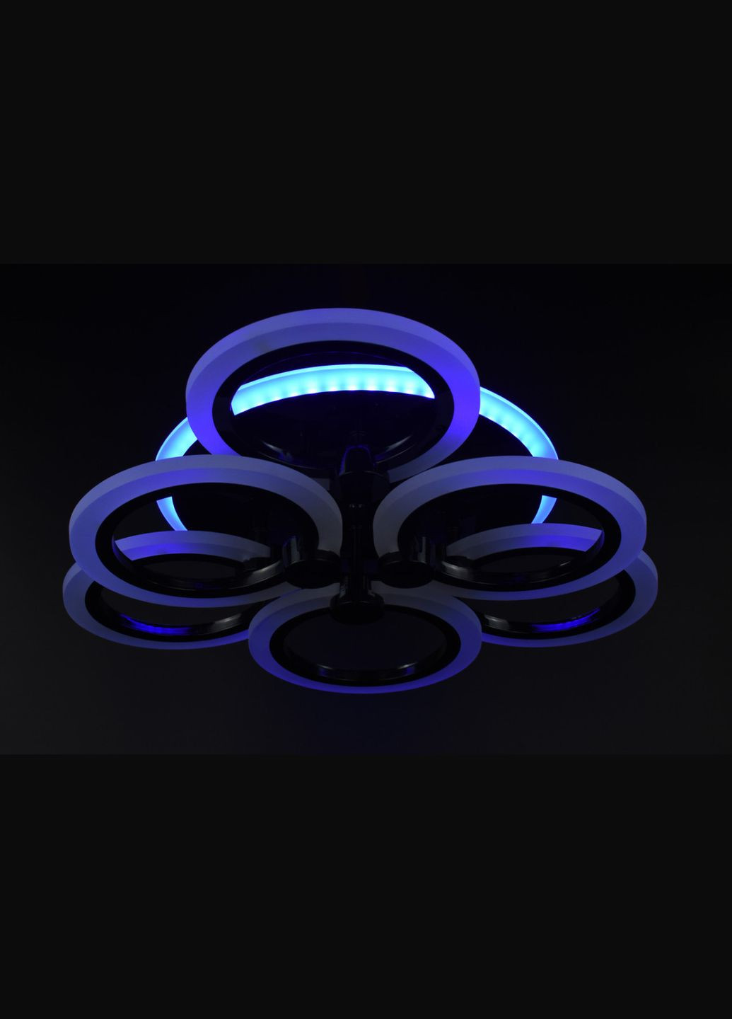 Люстра светодиодная потолочная LED светильник для квартиры на потолок лэд с пультом 26118 Черный 11х47х47 см. Sunnysky (364758373)