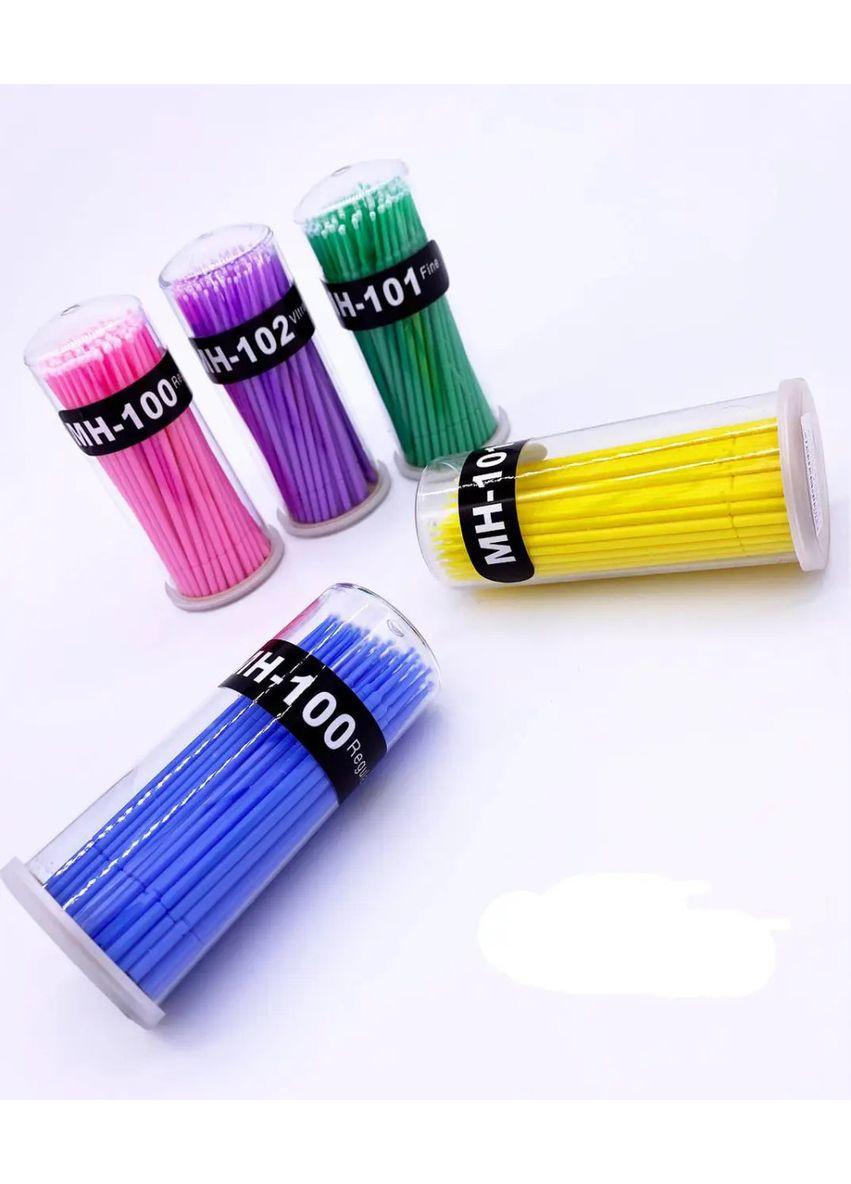 Микробраши для бровей и ресниц в тубусе Синие, размер L, 100 шт Plus-plus (352751776)