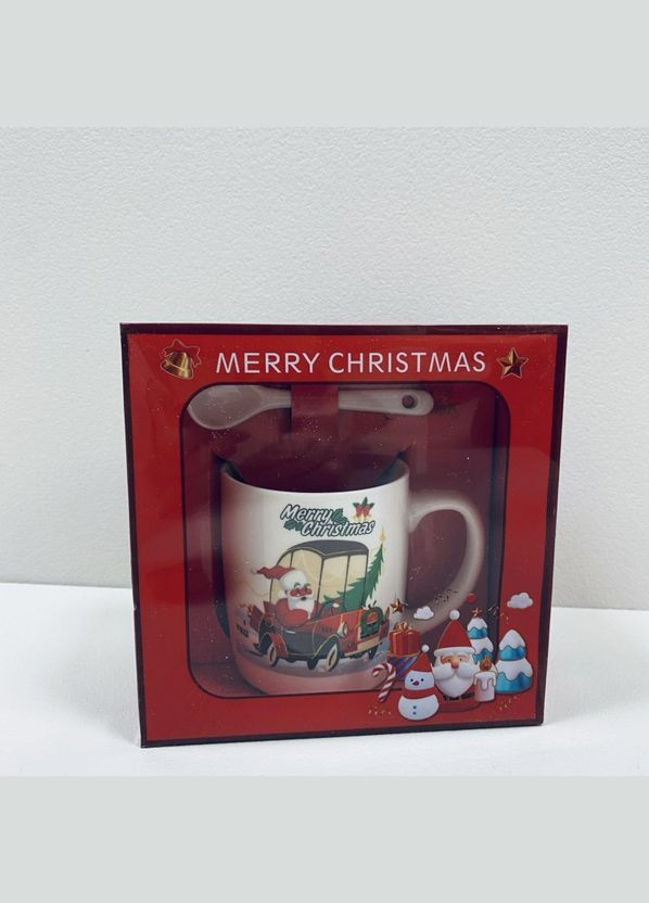 Чашка с ложкой фарфоровая 200 мл "Новогоднее ассорти" в подарочной коробке O8030-289/2 Olens (317203680)