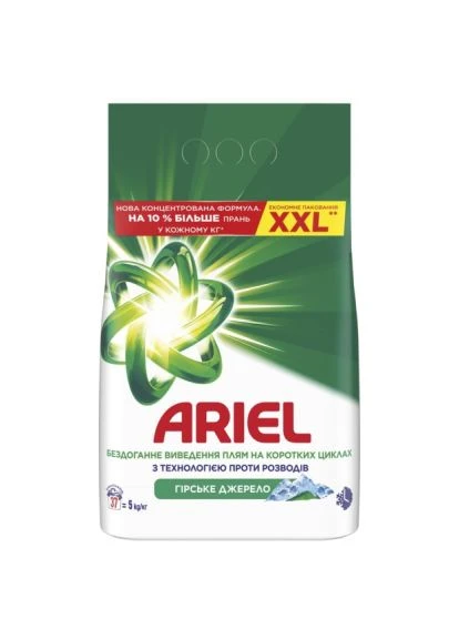 Стиральный порошок Горный родник 5 кг (8006530178112) Ariel Гірське джерело 5 кг (400288476)