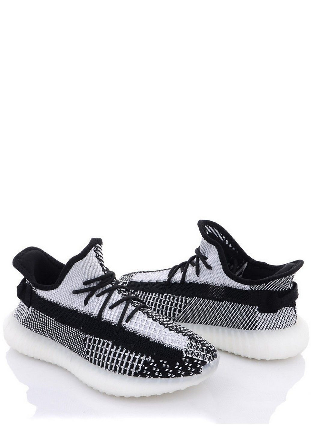 Текстильні кросівки YZP7025 ITTS чорно-білі всесезони (318683090)