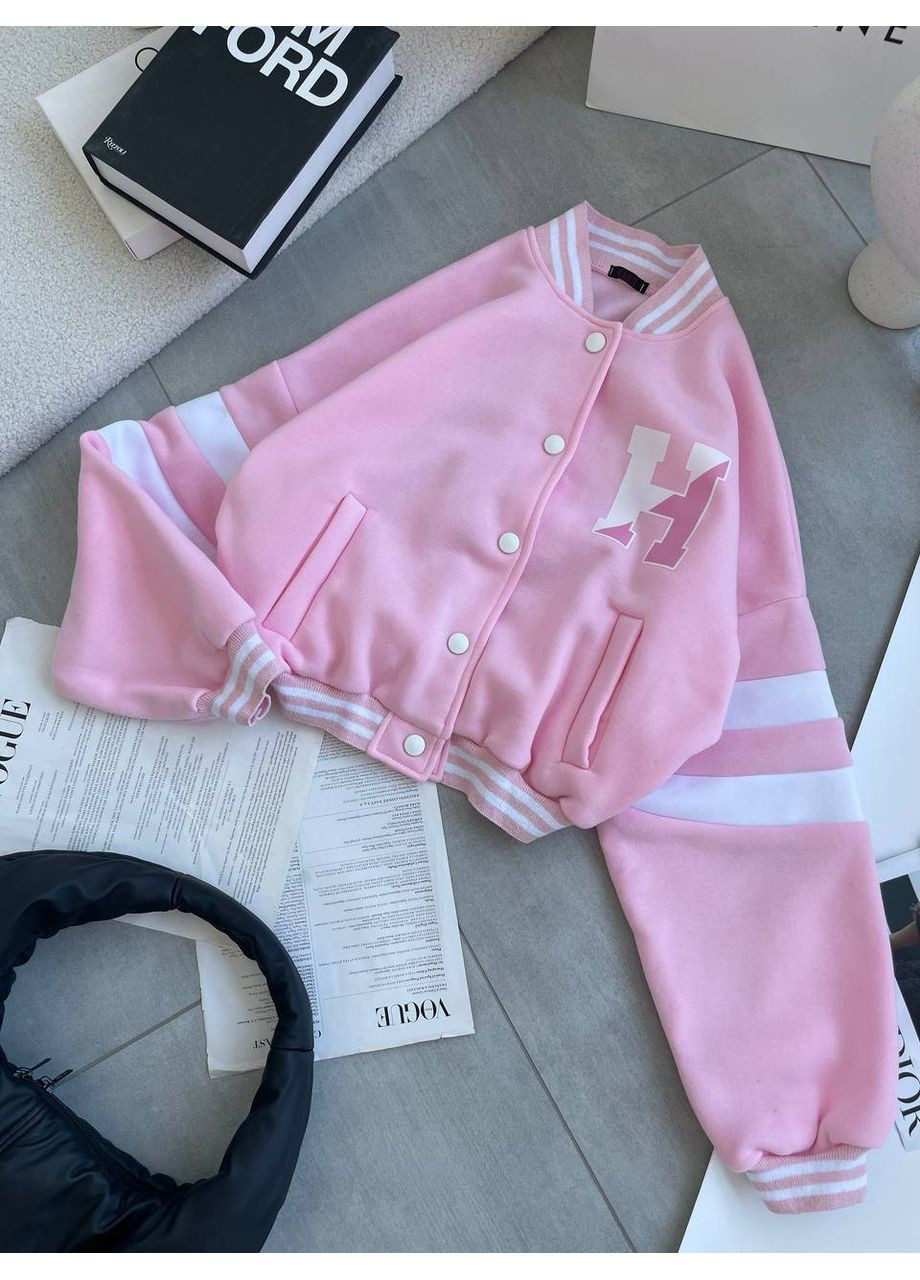 Теплый бомбер из тринитки на флисе – замеры в описании. DK/DL Мода без кордонів на кнопках (361832232)