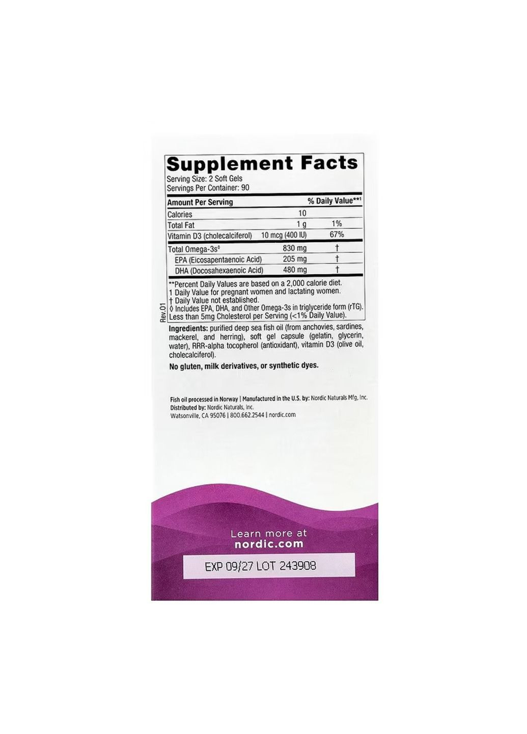 Добавка Prenatal DHA - 180 softgels Nordic Naturals (364201445)