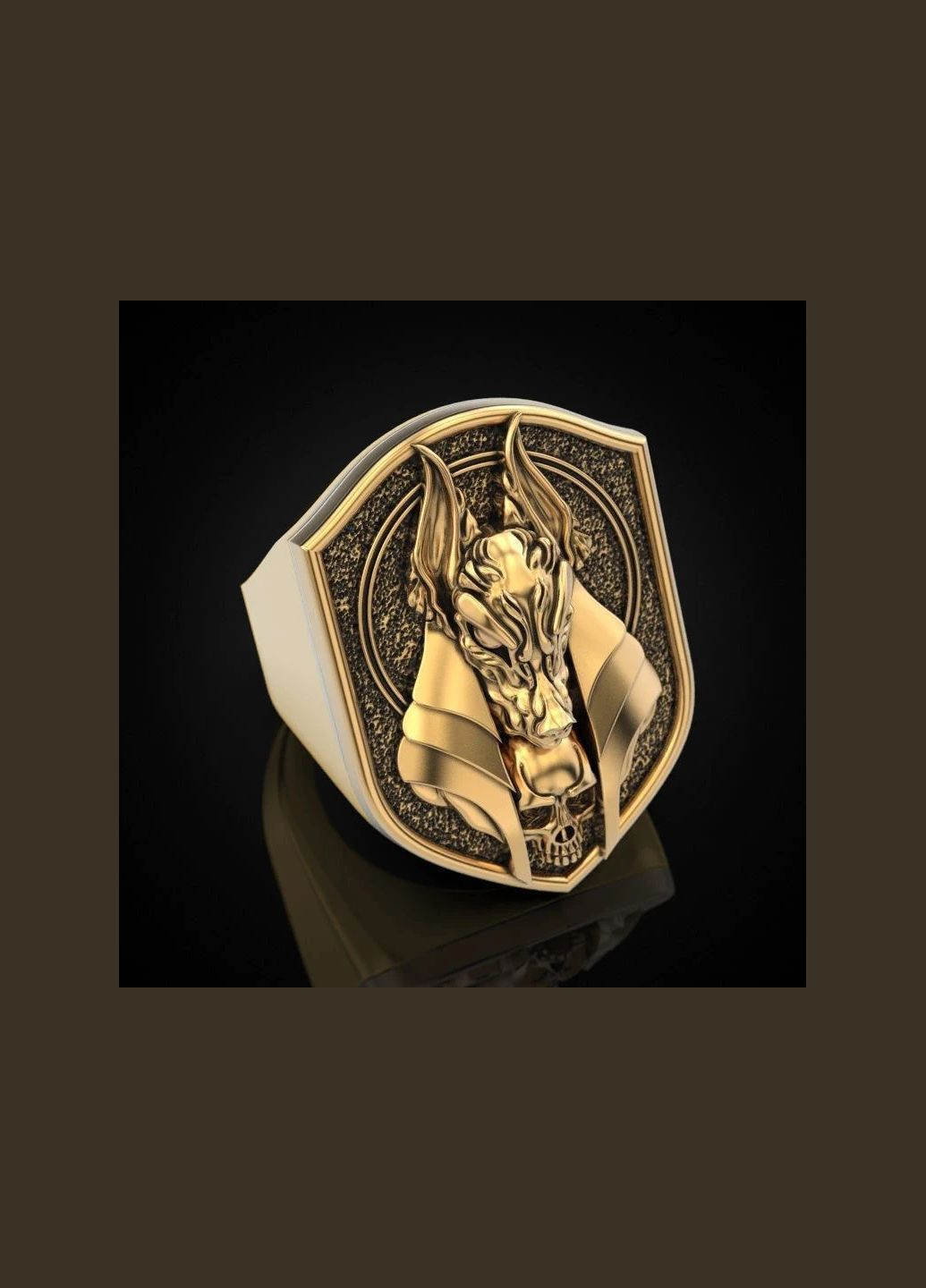 Мужское серебряное кольцо Анубис Египетский Бог «страж весов» Волк и жнец Шакал Анубис размер 19 Fashion Jewelry (289844157)