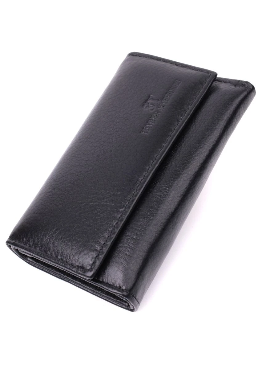 Практична ключниця із натуральної шкіри 22483 Чорний st leather (341257674)