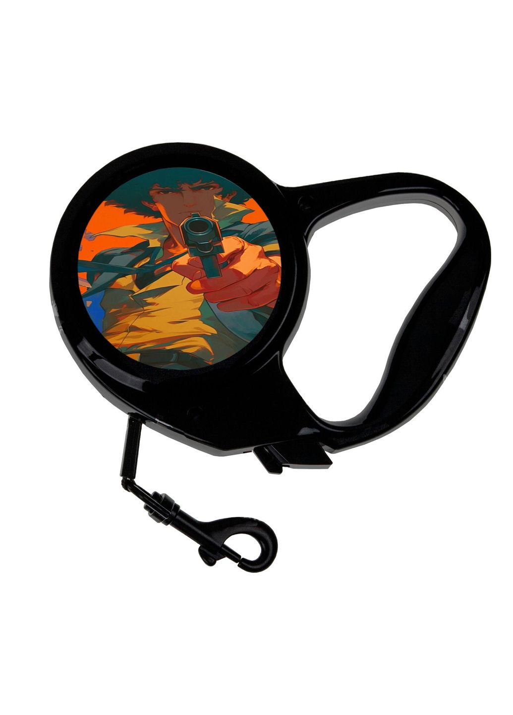 Поводок-рулетка для животных с принтом Аниме Ковбой Бибол #0002 3 м черный No Brand (309160242)