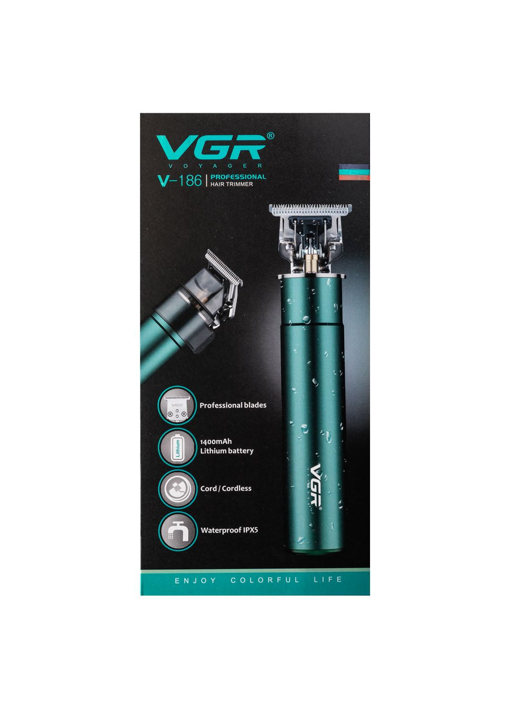 Триммер для стрижки V-186 аккумуляторный, металлик VGR (361678545)