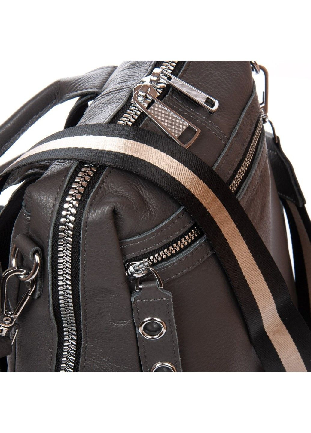 Женская кожаный рюкзак 8781-9 grey Alex Rai (293765249)