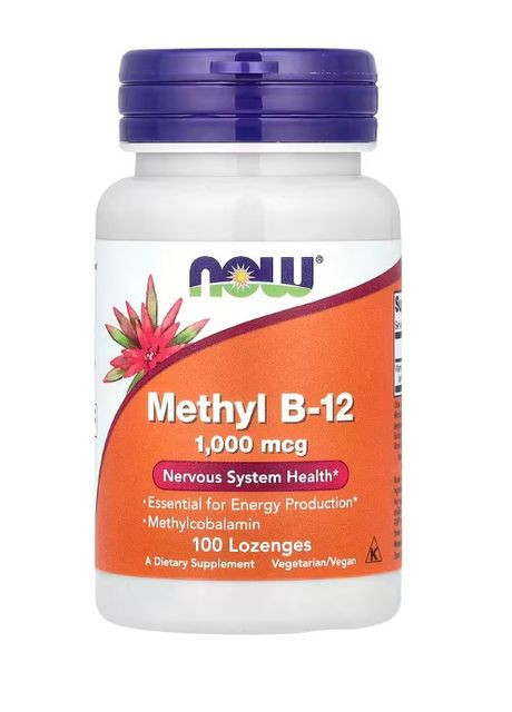Methyl B-12 метилкобаламін 1000 мкг 100 таблеток для розсмоктування Now Foods (356512448)
