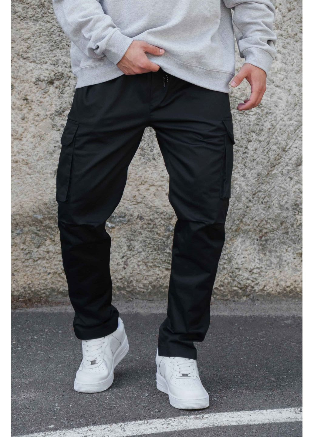 Черные кэжуал демисезонные карго брюки Without