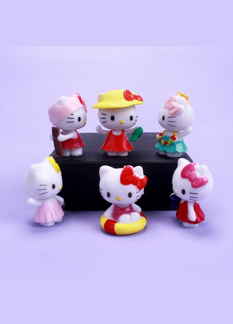 Привет Китти фигурки Hello Kitty Хеллоу Китти детские игрушки 6 шт 4,5см Shantou (282993574)