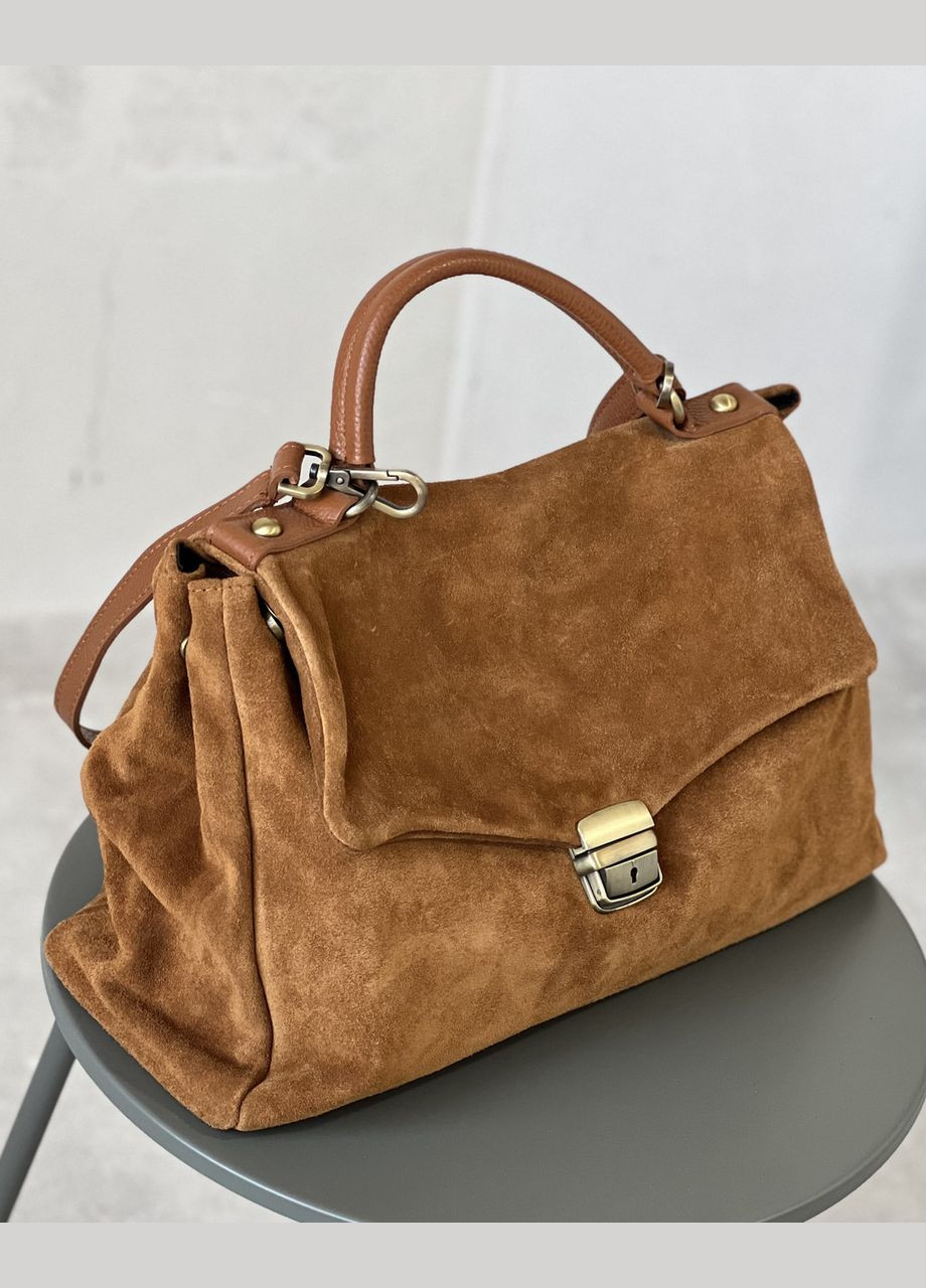 Жіноча замшева сумка JACLINE бронзова 801002 Vera Pelle (319325723)