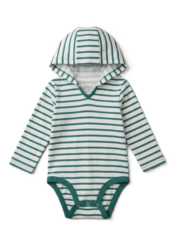 Боди детское Белое в зеленую полоску (1769) Hanes (400682204)