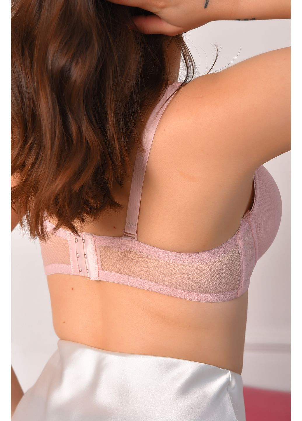Рожевий бюстгальтер жіночий рожевого кольору чашка d Let's Shop поліамід