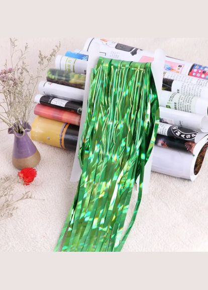 для фотозони з голограмою на свято новорічний 2 м на 1 м зелений Jannet Дощик (316384014)