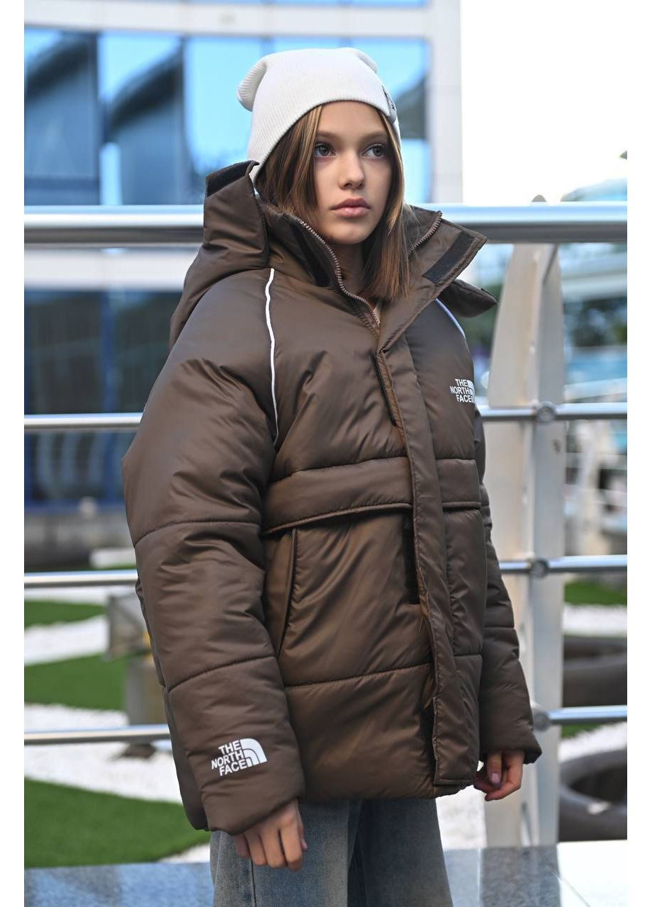 Коричневая зимняя зимняя куртка оверсайз — замер в описании DK/DL Мода без кордонів