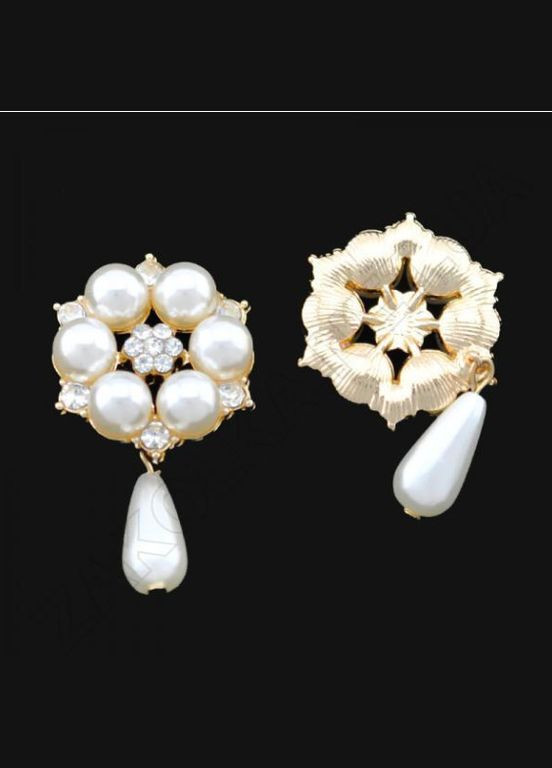 Жемчужный декор Цветок, подвеска-капля, 25х45 мм, золото No Brand (341730888)