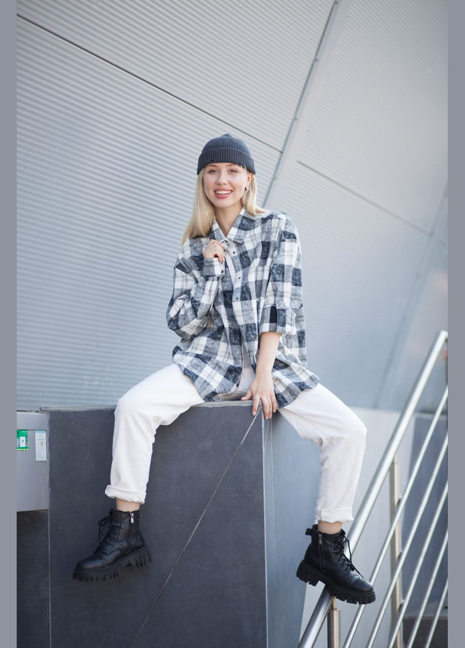 Черная кэжуал рубашка в клетку JUGO с длинным рукавом